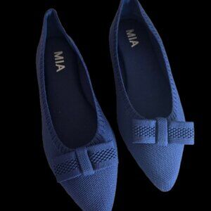 MIA Blue Flats with Bow Detail